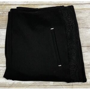 Chico's Women's Black Juliet Lace Trim Pull On Pants‎ Size 1.5(U.S.10)